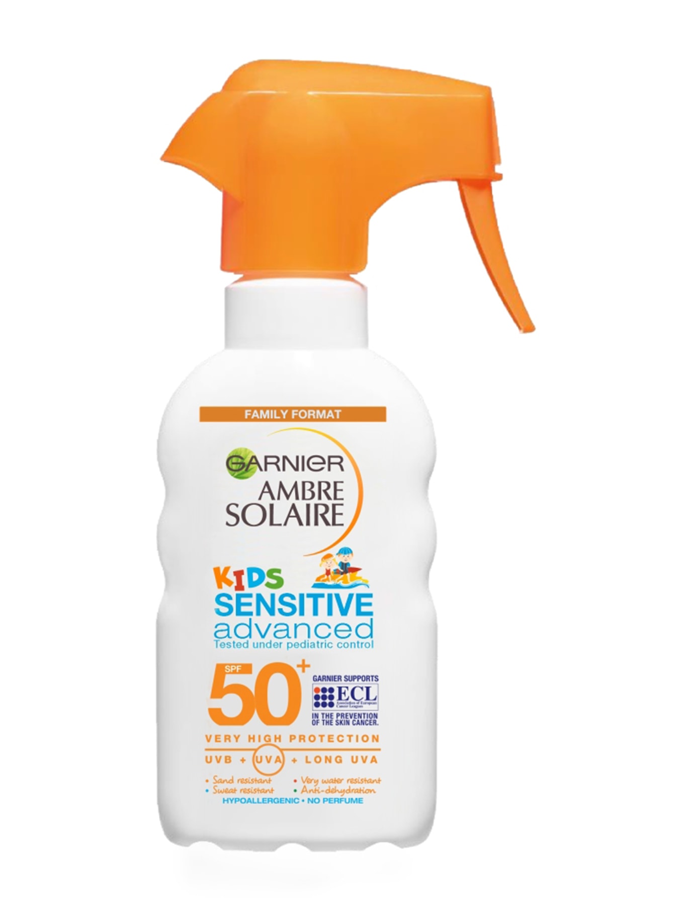 Garnier Ambre Solaire Kids Sensitive Advanced SPF50+ sprej za decu za zaštitu od sunca 