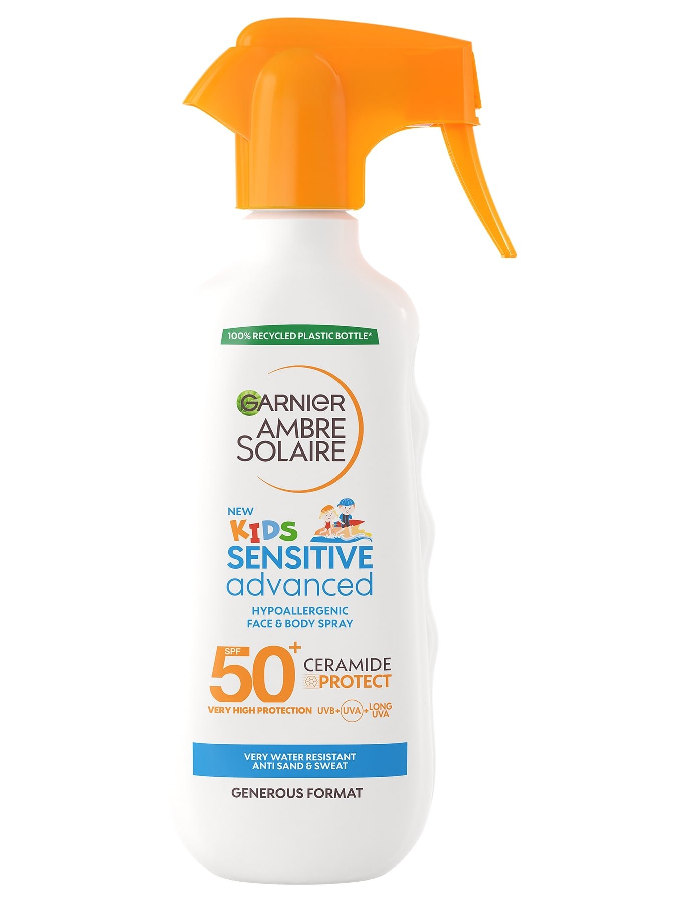Garnier Ambre Solaire Kids Sensitive Advanced SPF50+ sprej za decu za zaštitu od sunca 