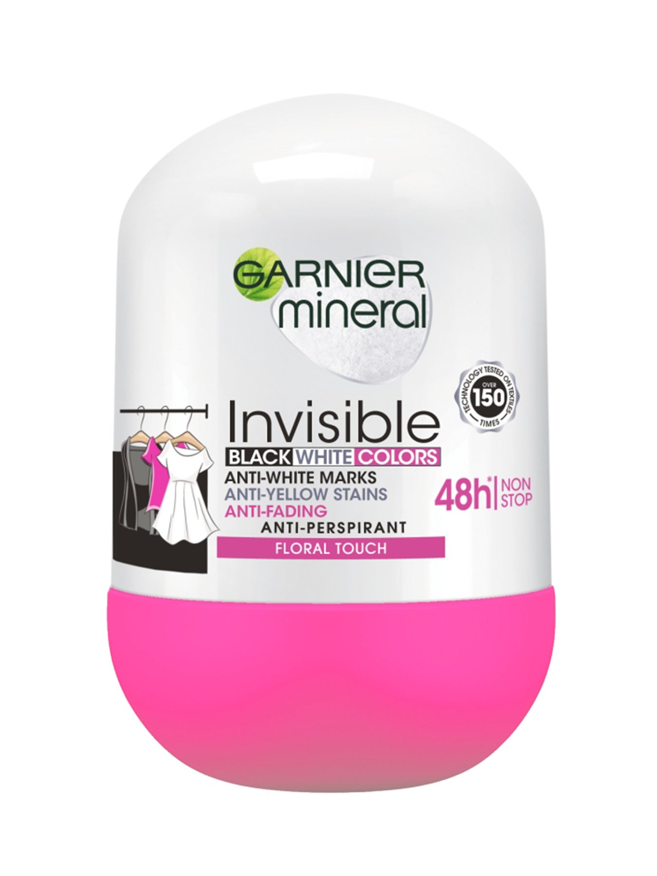 Garnier Mineral Deo Invisible Black, White & Colors Floral 48h antiperspirant Roll-on 