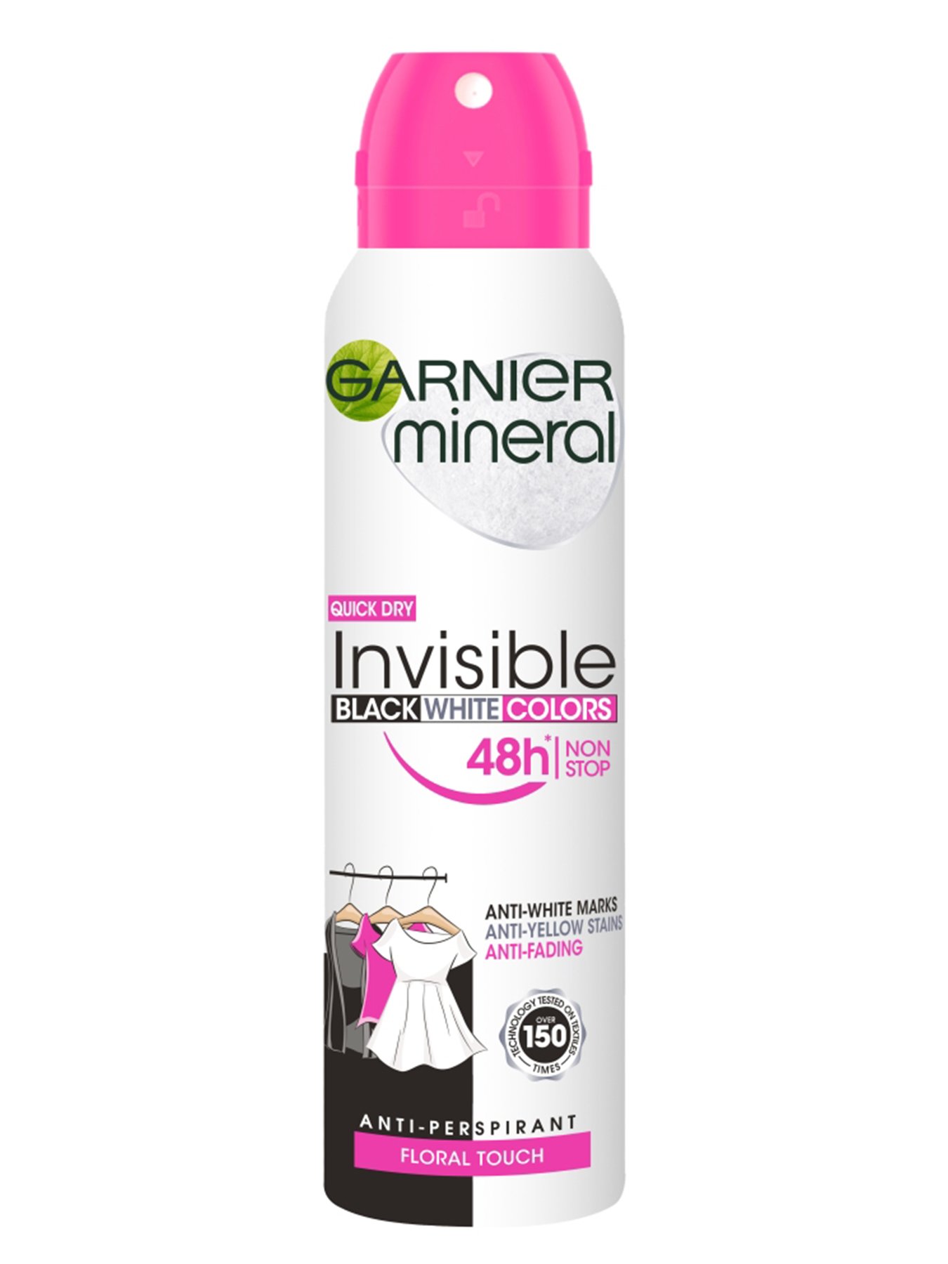 Garnier Mineral Deo Invisible Black, White & Colors Floral 48h antiperspirant Sprej 