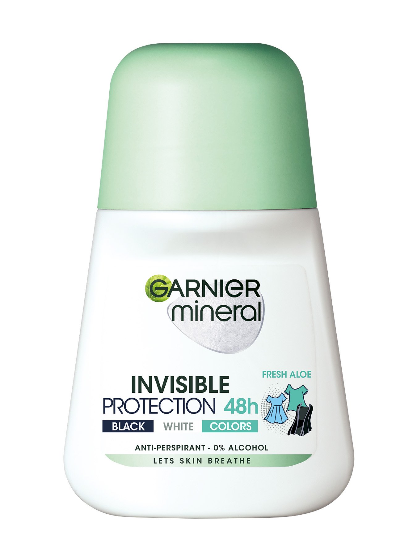 Garnier Mineral Deo Invisible Black, White & Colors Fresh 48h antiperspirant Roll-on 