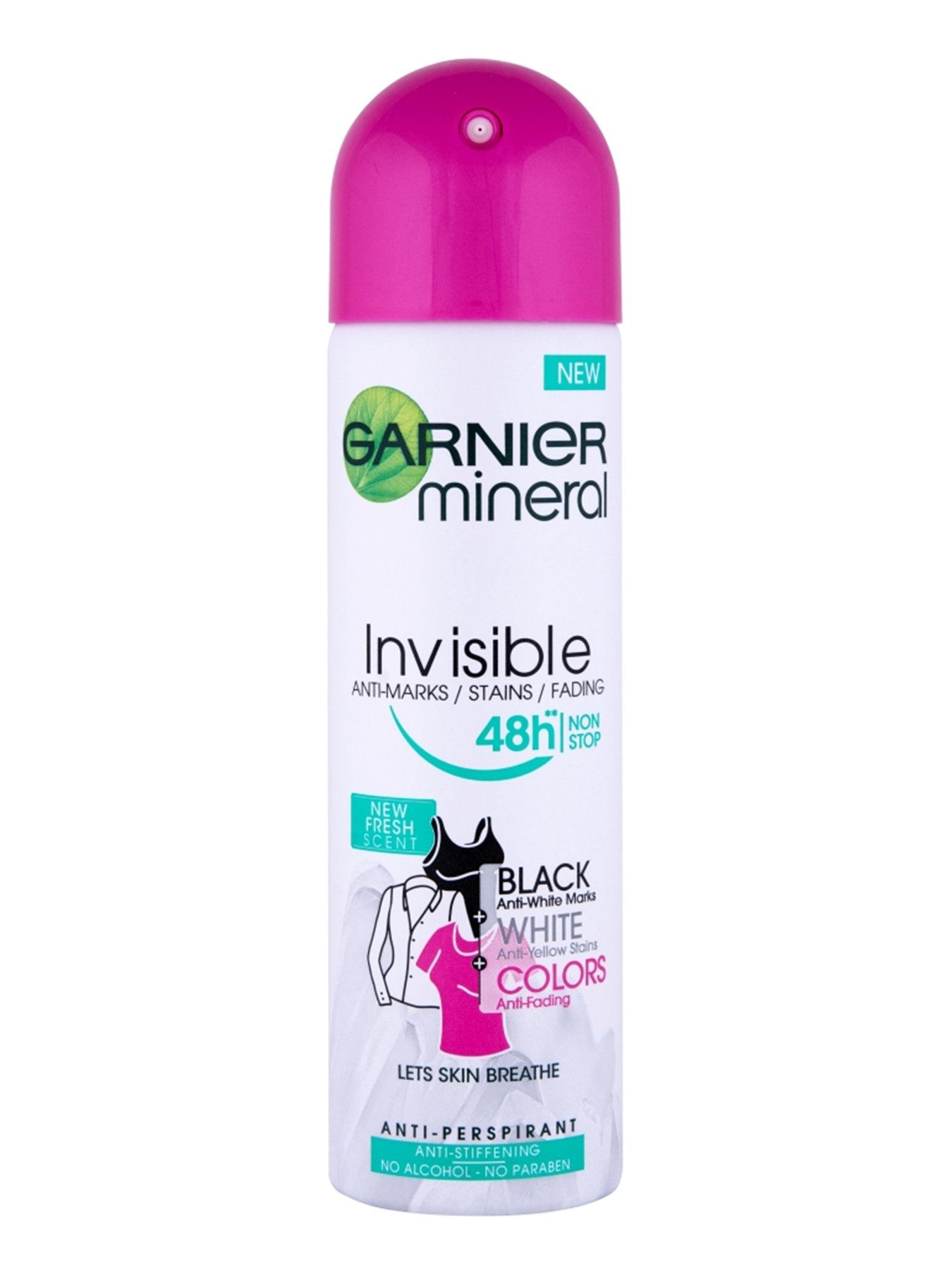 Garnier Mineral Deo Invisible Black, White & Colors Fresh 48h antiperspirant Sprej
