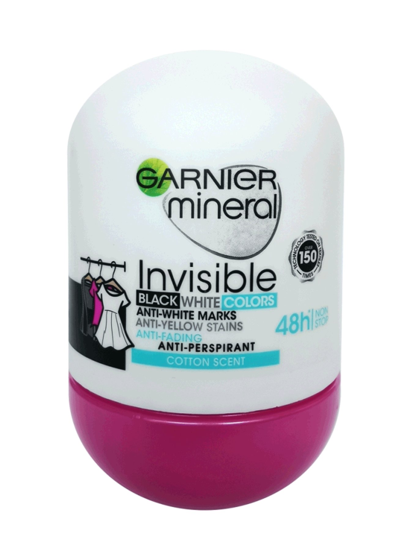 Garnier Mineral Deo Invisible Black, White & Colors Cotton 48h antiperspirant Roll-on