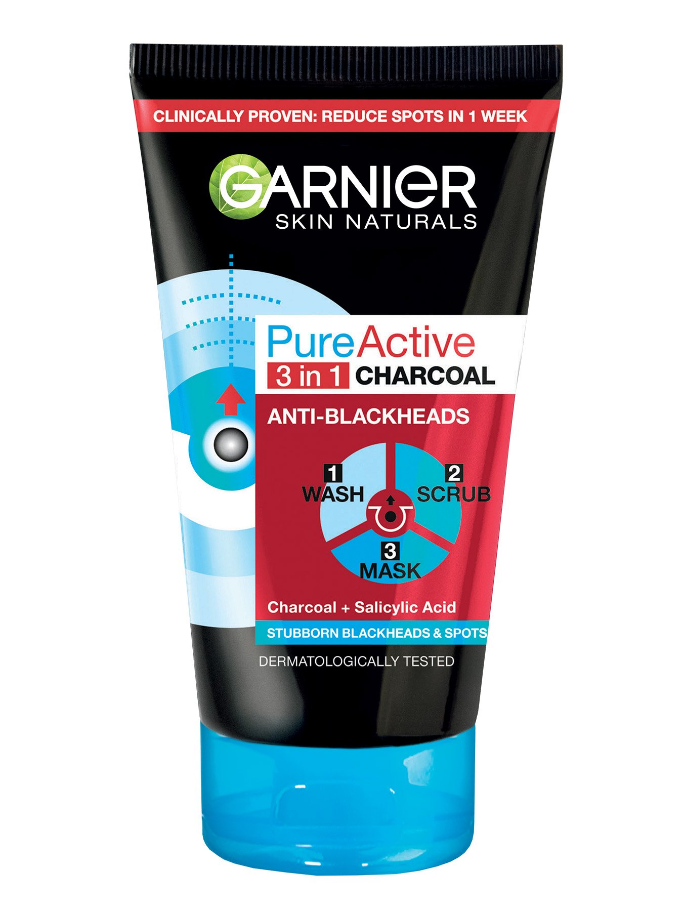 Garnier Skin Naturals Pure Active 3u1 Gel + Piling + Maska protiv mitisera 